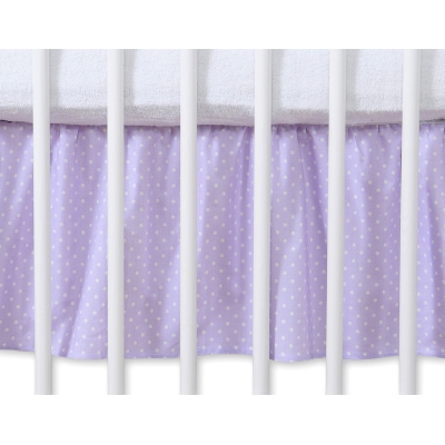 Bedrok Maskerende Ruche voor Babybed 140x70 cm - Harten Purper Polkaprikker