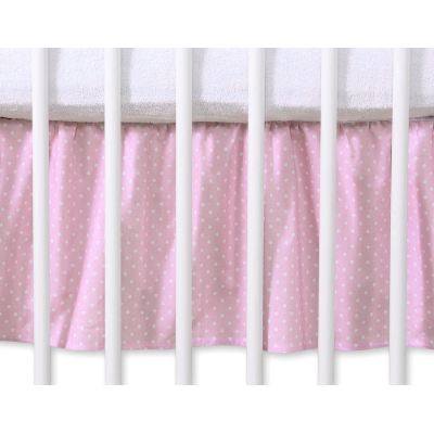 Bedrok voor Baby Ledikant 120x60 cm - Harten Roze Polkaprikker