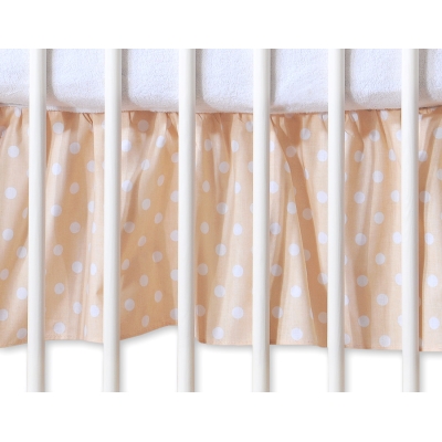 Bedrok voor Babybed 120x60 cm - Harten Beige Polkaprikker