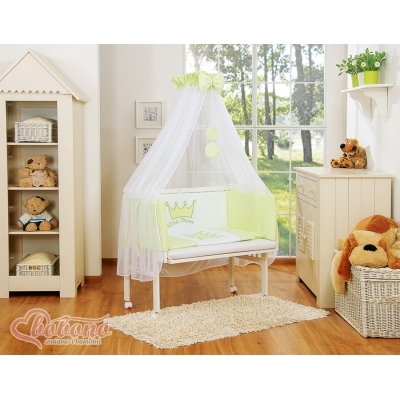 Bijzetbed baby met Matras en beddengoed -  Groen Little Prince Princess