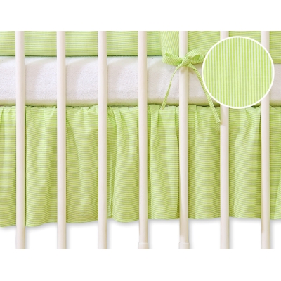 Decoratieve Bedrok Stofhoes Maskerende Ruche voor Kinderbed 140x70 cm - Harten Groen Snijder