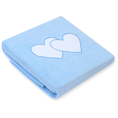 Deken van Polar Fleece voor Baby - Harten Blauw