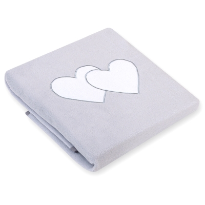 Deken van Polar Fleece voor Baby - Harten Grijs