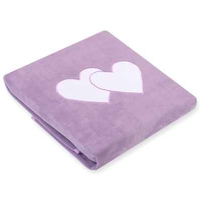 Deken van Polar Fleece voor Baby - Harten Purper