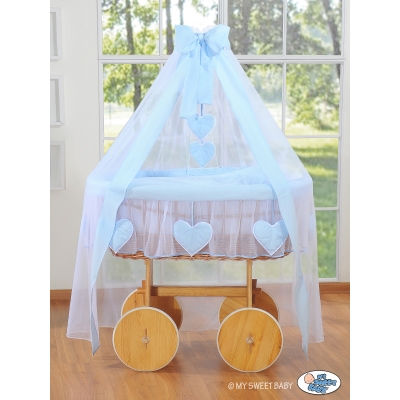 Deluxe Babywieg met Sluier  Blauw Amelie Voor Jongens
