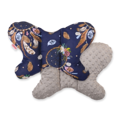 Dubbelzijdig Antischokkussen "Vlinder" Bruin Donkerblauw Dromenvangers