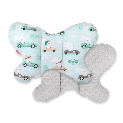 Dubbelzijdig Antischokkussen voor hoofd van de baby Mint Grijs Konijnen