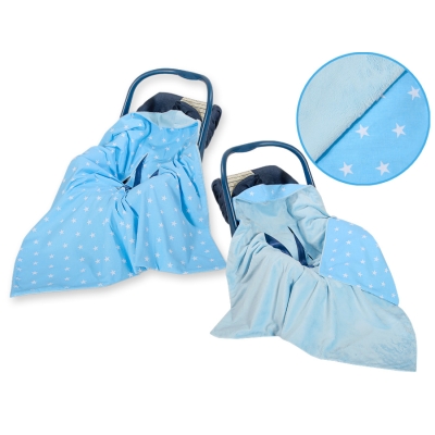 Dubbelzijdig  Dekentje voor Baby Autostoel Blauw