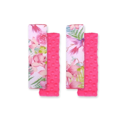 Dubbelzijdige Kussentjes voor Veiligheidsgordels Roze Bloemen