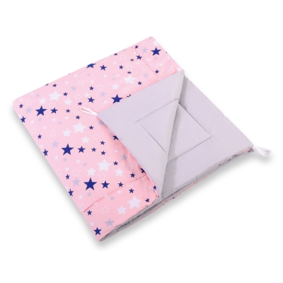 Dubbelzijdige Speelmat voor Tipi Tent Blauw Roze Grijs Sterren