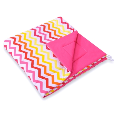 Dubbelzijdige Speelmat voor Tipi Tent Roze Geel Zigzag