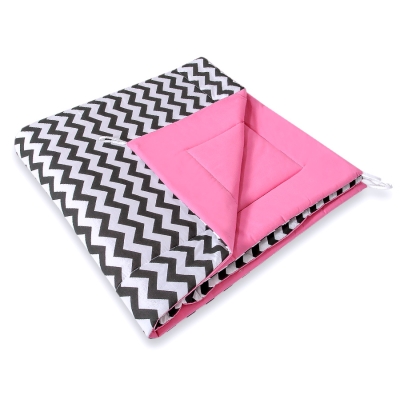 Dubbelzijdige Speelmat voor Tipi Tent Roze Zwart Zigzag