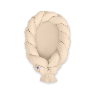 Gevlochten Babynest Geknoopte Bedbumper & Matras 2 in 1 Beige