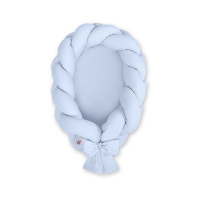 Gevlochten Babynest Geknoopte Bedbumper & Matras 2 in 1 Blauw