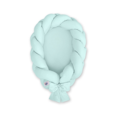 Gevlochten Babynest Geknoopte Bedbumper & Matras 2 in 1 Mint