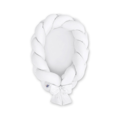Gevlochten Babynest Geknoopte Bedbumper & Matras 2 in 1 Wit