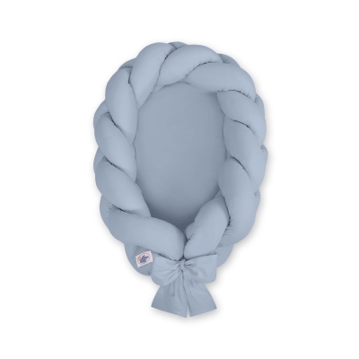 Gevlochten Bedrand Babynestje 2 in 1 Pastelblauw