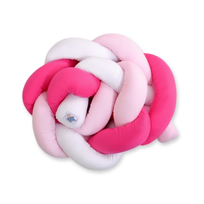 Gevlochten Box-Bedbumper Ledikant 180 cm Roze Wit