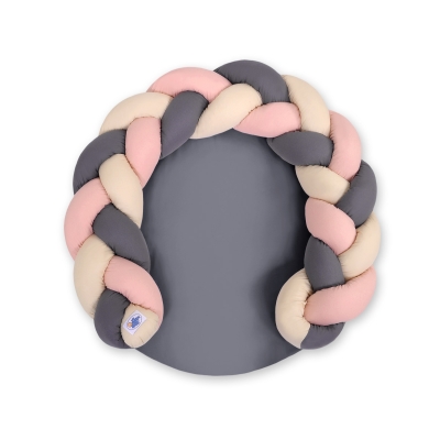 Gevlochten Donut & Bedbumper Speelmat 2 in 1 Beige Antraciet Stofroze