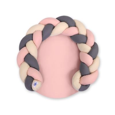 Gevlochten Donut & Bedbumper Speelmat 2 in 1 Beige Antraciet Stofroze