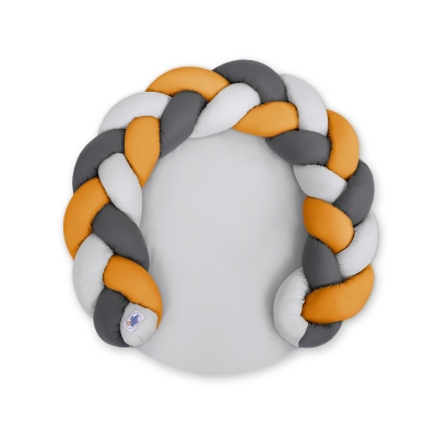 Gevlochten Donut & Bedbumper Speelmat 2 in 1 Grijs Antraciet Honing Mosterd