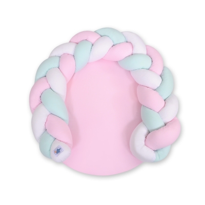 Gevlochten Donut & Bedbumper Speelmat 2 in 1 Mint Roze Wit