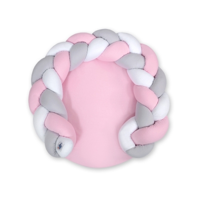 Gevlochten Donut & Bedbumper Speelmat 2 in 1 Roze Wit Grijs