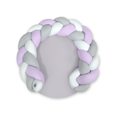Gevlochten Donut & Bedbumper Speelmat 2 in 1 Wit Grijs Purper