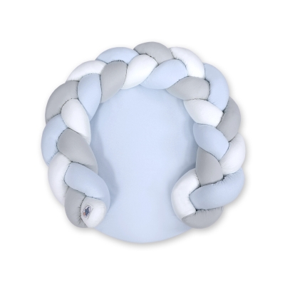 Gevlochten Donut & Bedomrandung Speelmat 2 in 1 Wit Grijs Blauw