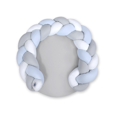 Gevlochten Donut & Bedomrandung Speelmat 2 in 1 Wit Grijs Blauw