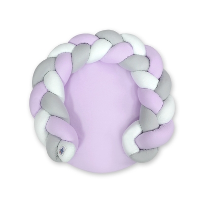 Gevlochten Donut & Bedomrandung Speelmat 2 in 1 Wit Grijs Purper