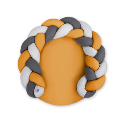 Gevlochten Donut & Bedrand met Speelmat 2 in 1 Grijs Antraciet Honing Mosterd