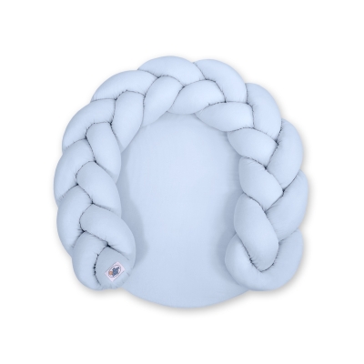 Gevlochten Donut Kussen voor Baby / Speelmat 2 in 1 Blauw
