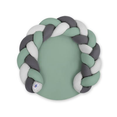 Gevlochten Donut Kussen voor Baby / Speelmat 2 in 1 Grijs Pastelgroen Antraciet