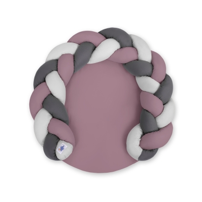 Gevlochten Donut Kussen voor Baby / Speelmat 2 in 1 Grijs Pastelviolet Antraciet