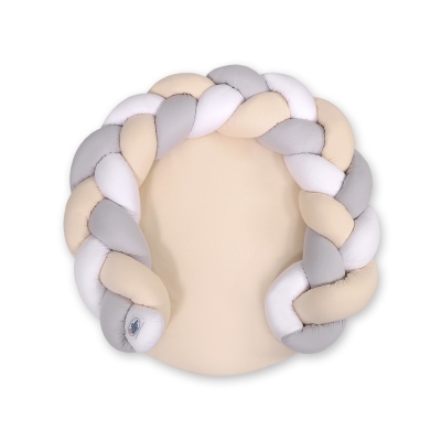 Gevlochten Donut Kussen voor Baby / Speelmat 2 in 1 Wit Grijs Beige