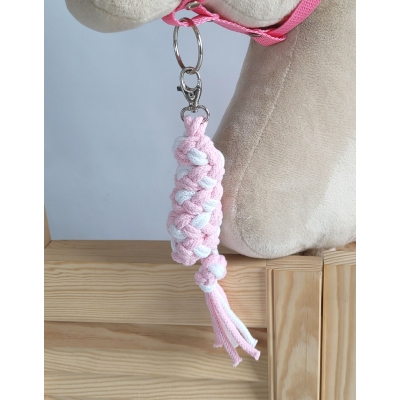 Gevlochten Touw voor Stokpaardje Hobby Horse Roze Wit