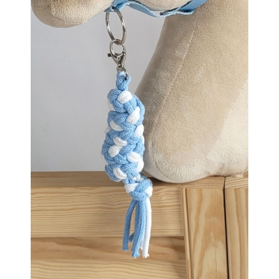 Gevlochten Touw voor Stokpaardje Hobby Horse Wit Lichtblauw