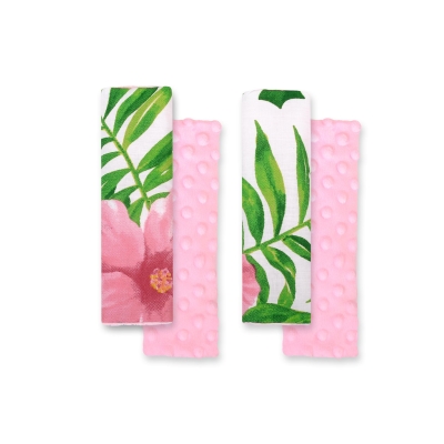 Gordelbeschermer voor Autogordels Roze Bloemen Tropisch