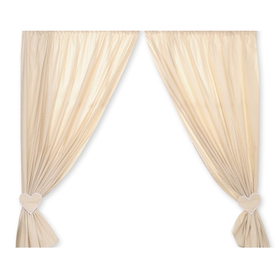 Gordijnen voor Babykamer - Harten Beige Polkaprikker