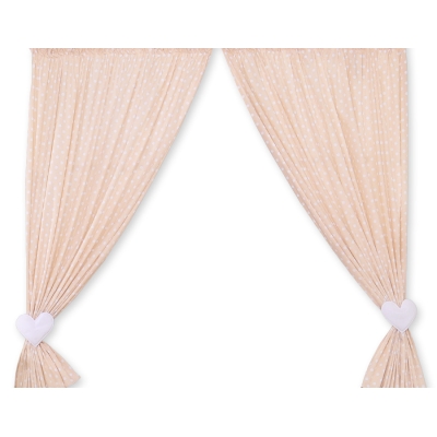 Gordijnen voor Babykamer - Harten Beige Polkaprikker