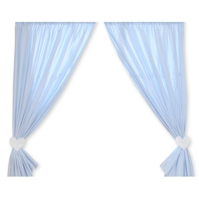 Gordijnen voor Babykamer - Harten Blauw Geruit