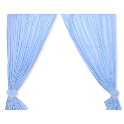 Gordijnen voor Babykamer - Harten Blauw Polkaprikker