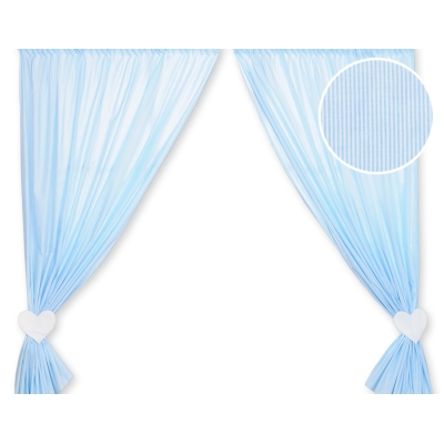 Gordijnen voor Babykamer - Harten Blauw Snijder