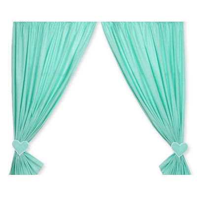Gordijnen voor Babykamer - Harten Mint