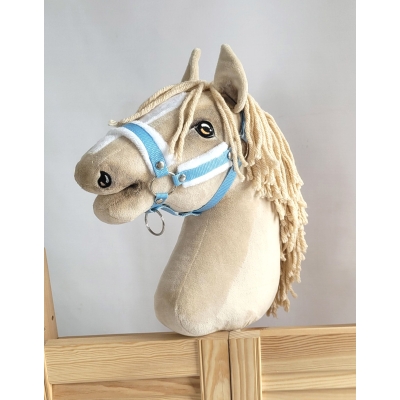 Halster voor Stokpaardje Hobby Horse Lichtblauw met witte Bont