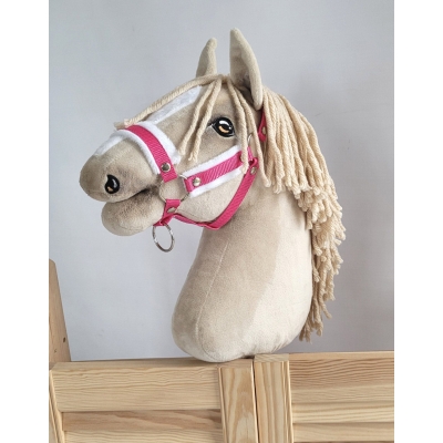 Halster voor Stokpaardje Hobby Horse  met witte Bont