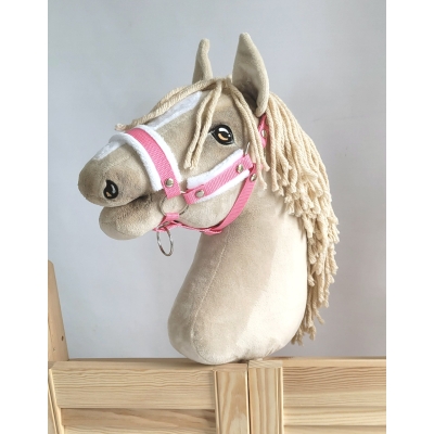 Halster voor Stokpaardje Hobby Horse Roze met witte Bont