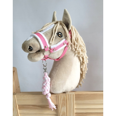 Halster met touw voor hobby horse roze