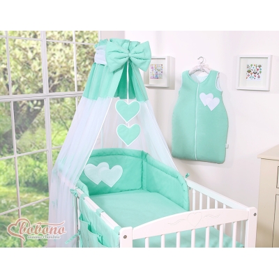 Hemeltje van Tule voor Babybed - Harten Mint